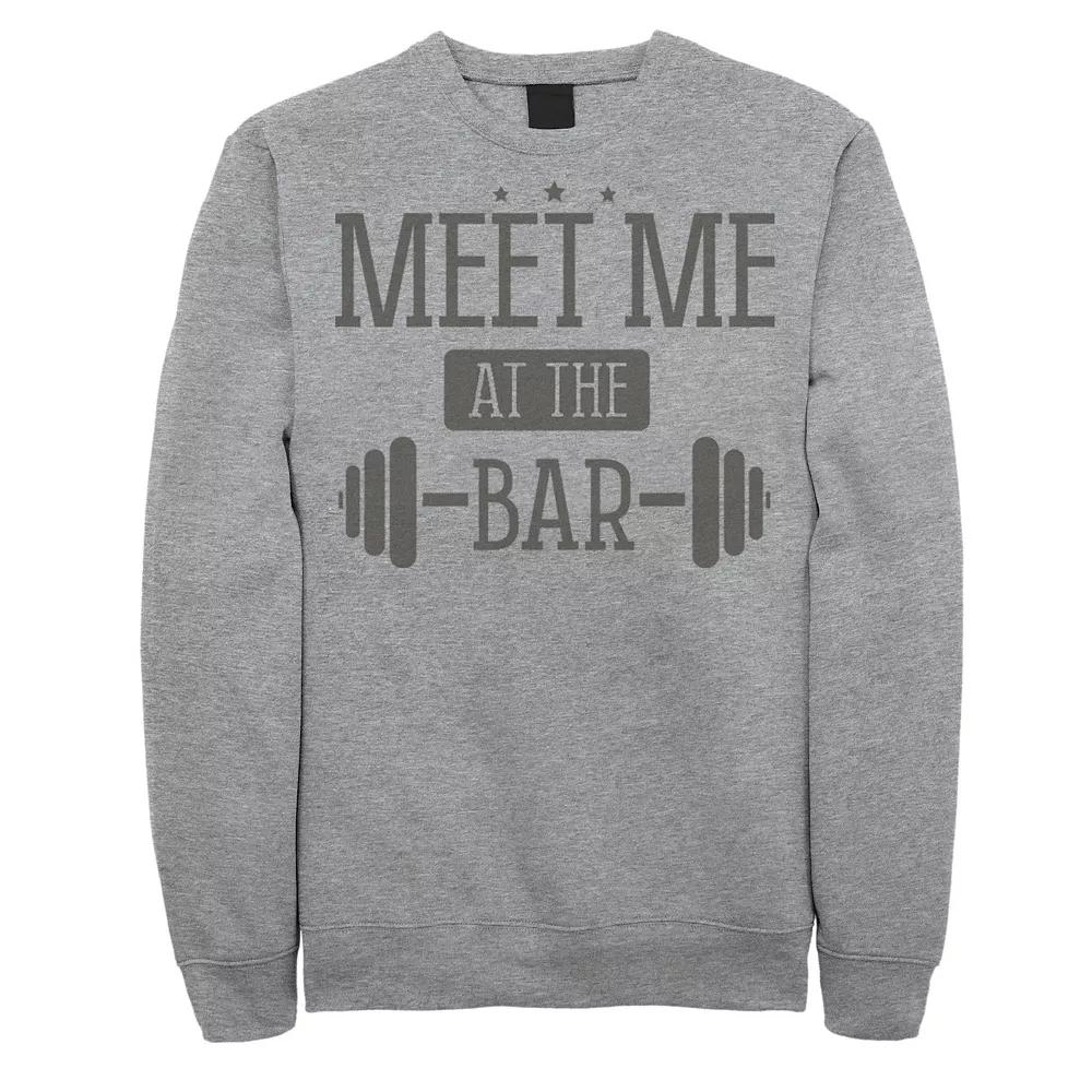 Men's Meet Me At The Bar Dumbbell Graphic Fleece Pullover,  Product Image