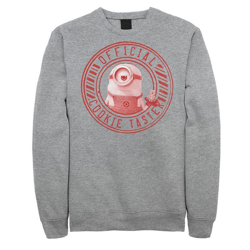 Men's Despicable Me Minions Cookie Taster Christmas Sweatshirt, Size: XL, Athletic Grey Product Image