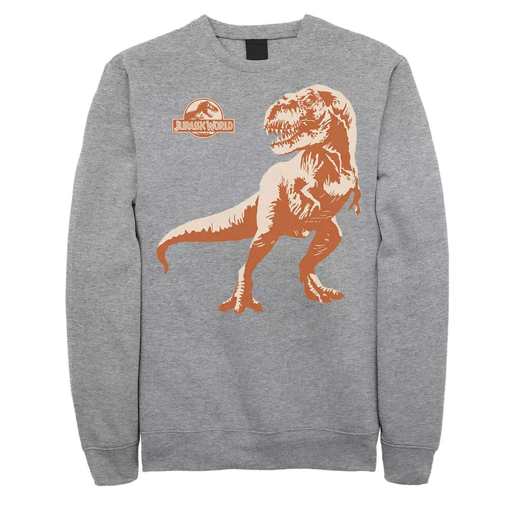Men's Jurassic Park Orange Hue T-Rex Portrait Logo Graphic Fleece Pullover,  Product Image