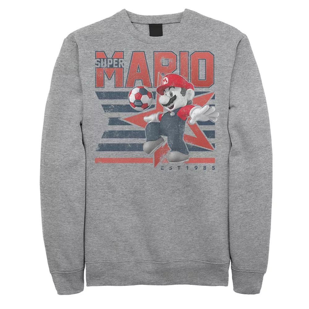 Men's Nintendo Super Mario Soccer Kick Star Poster Sweatshirt,  Product Image