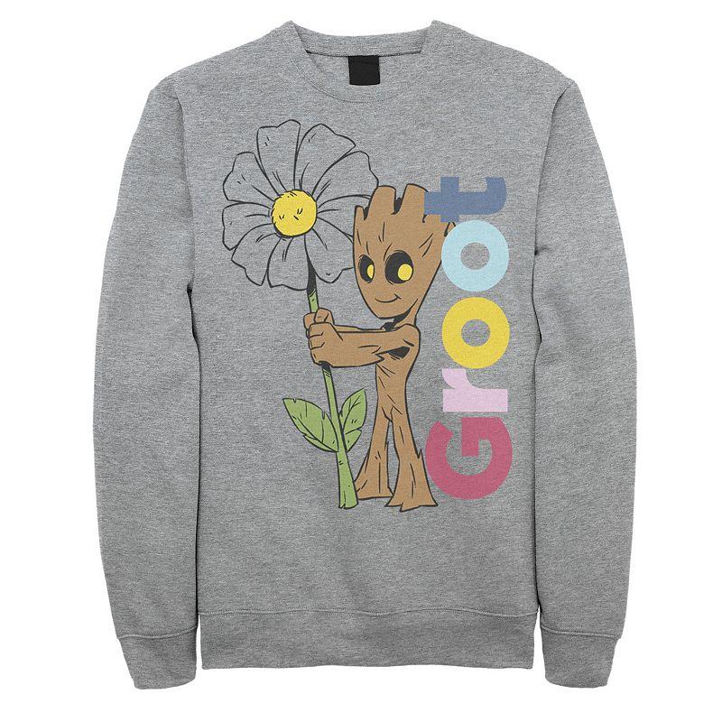Men's Marvel Guardians Of The Galaxy Groot Flower Portrait Sweatshirt,  Product Image