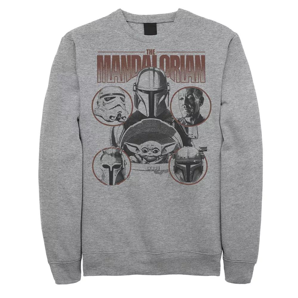 Men's Star Wars The Mandalorian Greyscale Ally Portrait Panels Sweatshirt,  Product Image