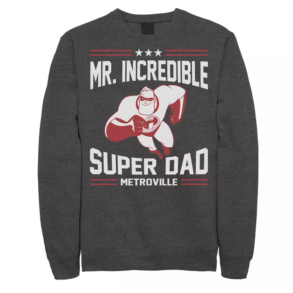 Men's Disney / Pixar Incredibles Super Dad Sweatshirt, Size: Large, Grey Heather Product Image
