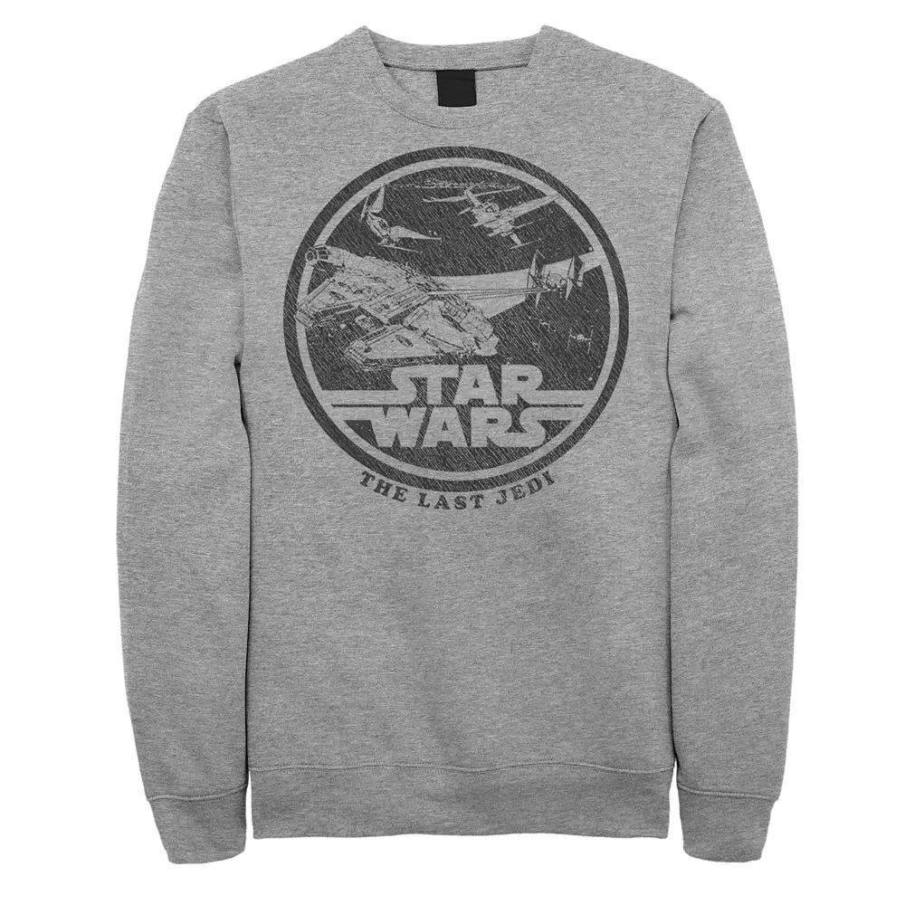 Men's Mens Star Wars Ship Trap Sweatshirt, Size: Small, Athletic Grey Product Image