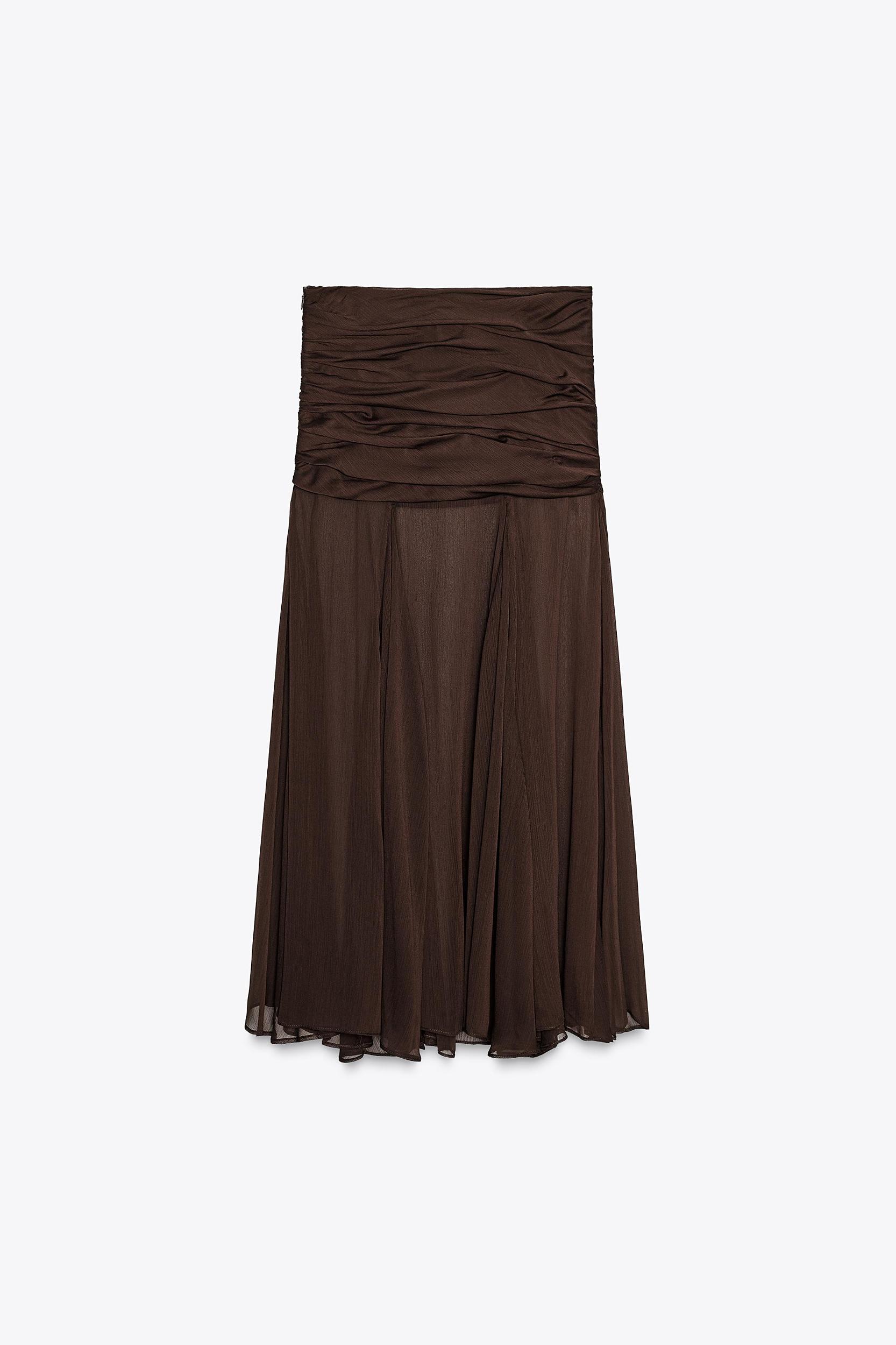ZW COLLECTION SEMI-SHEER DRAPED SKIRT Product Image