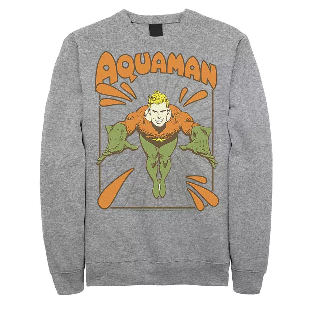Men's DC Comics Aquaman Simple Text Logo Portrait Fleece Sweatshirt,  Product Image