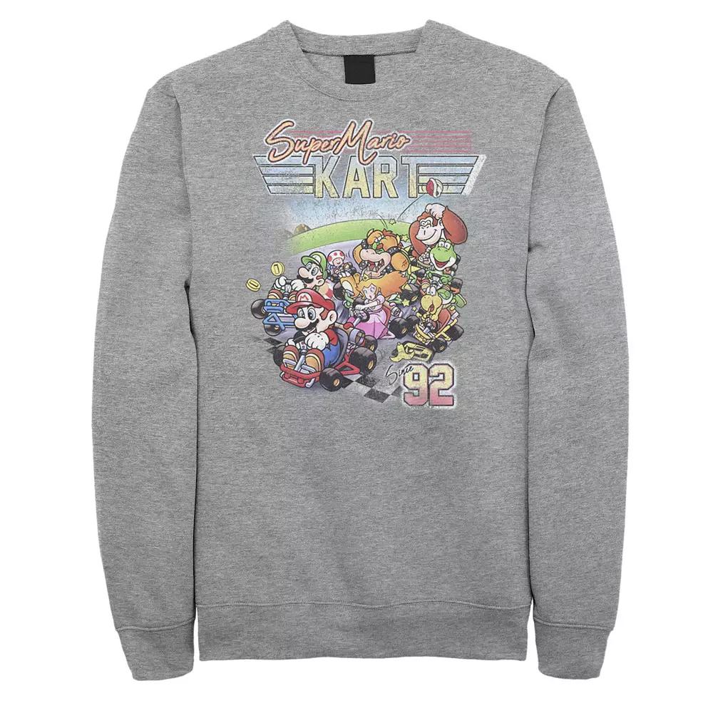 Big & Tall Nintendo Super Mario Kart Distressed Poster Fleece Sweatshirt, Men's,  Product Image