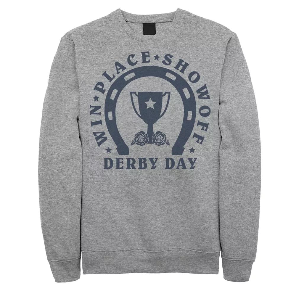 Mens Win Place Show off Derby Day Sweatshirt Athletic Grey Product Image