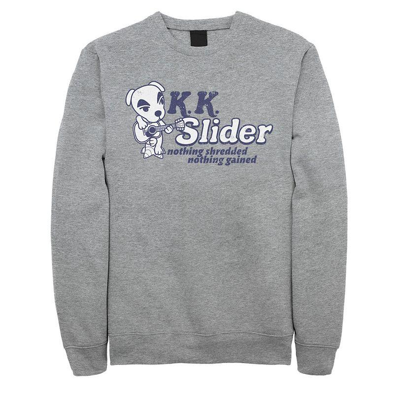 Men's Animal Crossing K.K. Slider Nothing Shredded Nothing Gained Sweatshirt, Size: Large, Athletic Grey Product Image