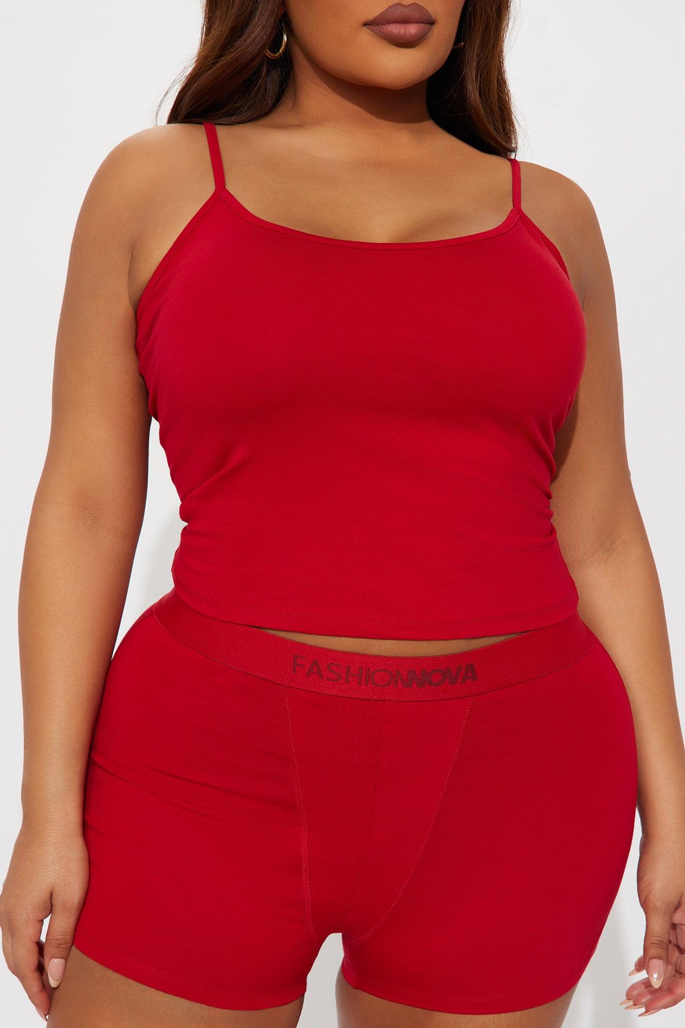 FN Mood PJ Boxer Short Set - Red Female Product Image