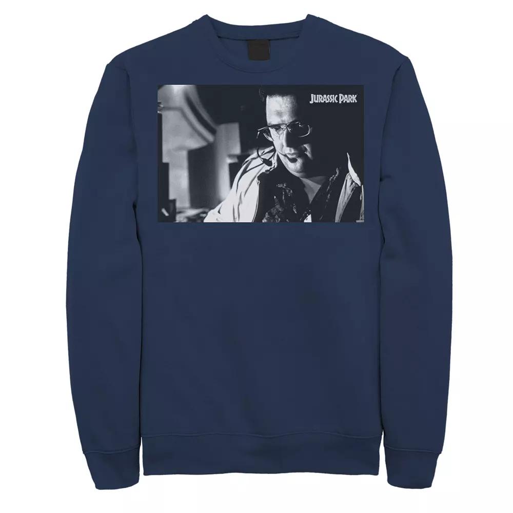 Men's Jurassic Park Dennis Nedry Computer Work Sweatshirt, Size: Medium, Grey Heather Product Image