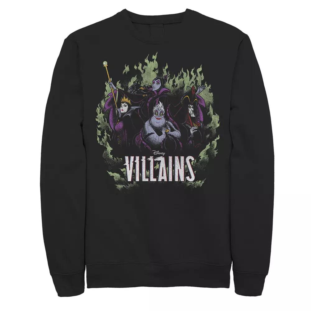 Disney's Villains Men's Green Flame Group Shot Fleece, Size: Small, Black Product Image