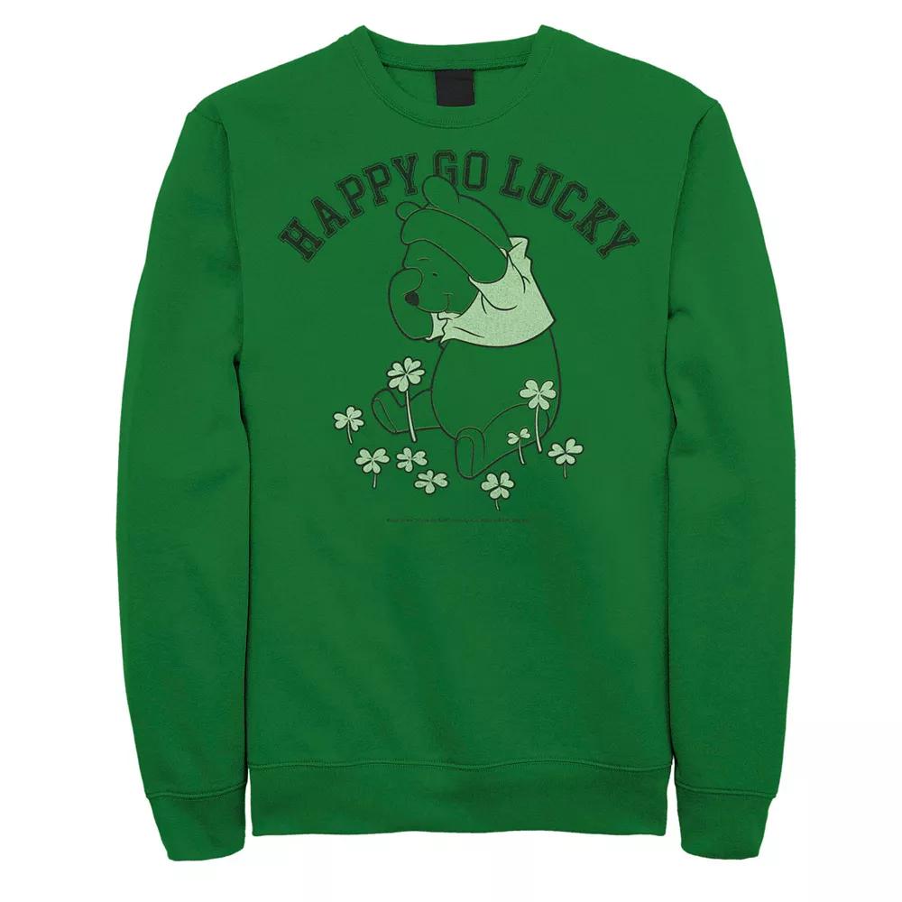 Disney's Winnie The Pooh Happy Go Lucky St. Patrick's Day Men's Sweatshirt,  Product Image