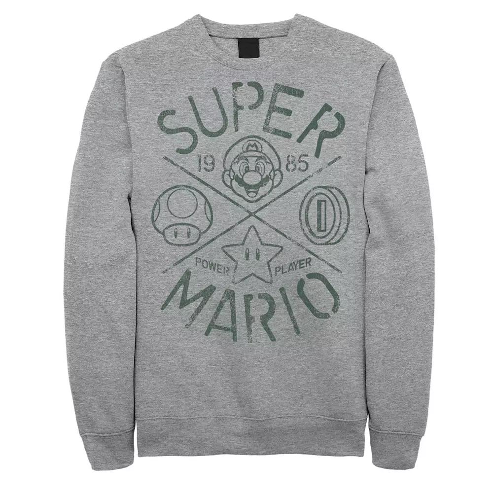 Big & Tall Super Mario 1985 Power Player Graphic Fleece Pullover, Men's,  Product Image
