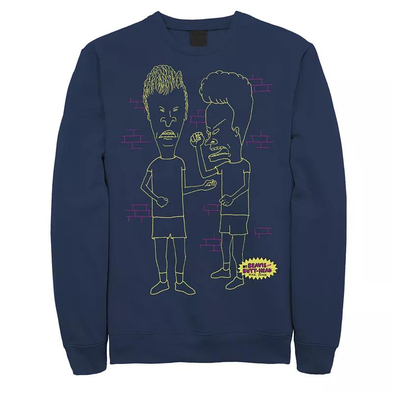 Men's Beavis & Butthead Neon Outline Sweatshirt,  Product Image