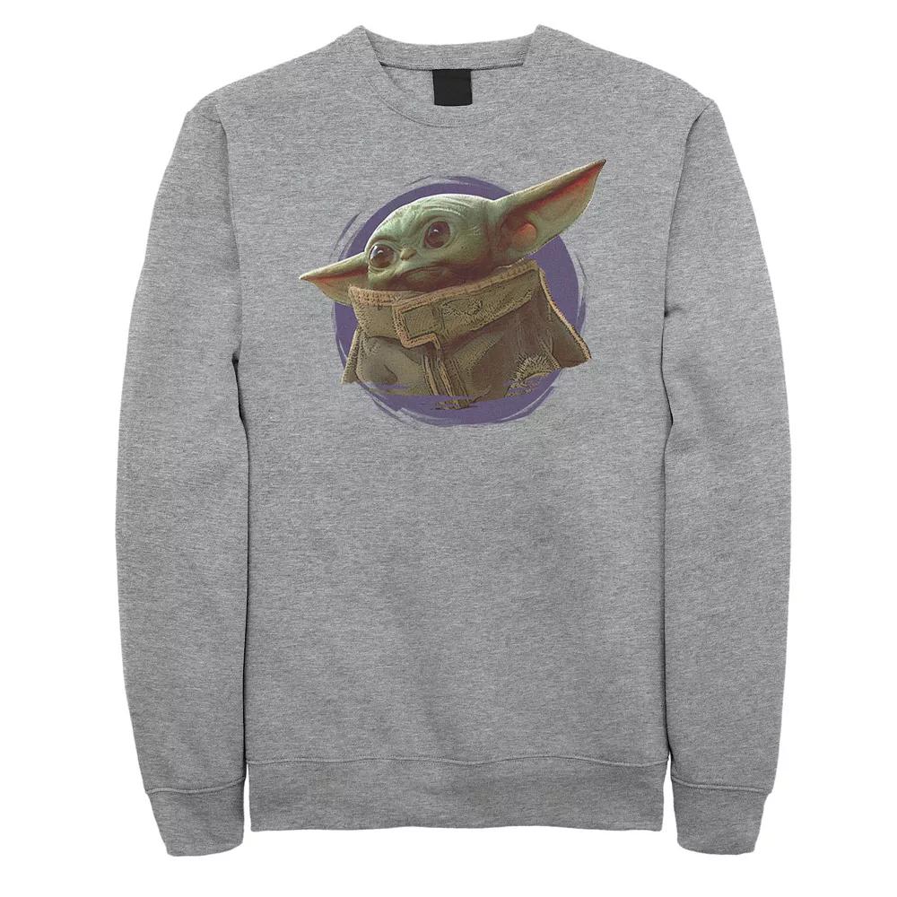 Big & Tall Star Wars The Mandalorian The Child Purple Smoke Sweatshirt, Men's, Size: 5XL, Athletic Grey Product Image