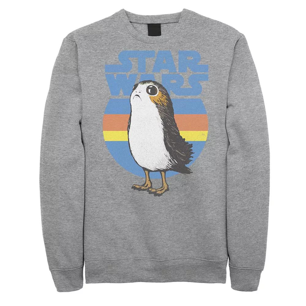 Men's Star Wars Last Jedi Porg Retro Stripes Logo Sweatshirt,  Product Image