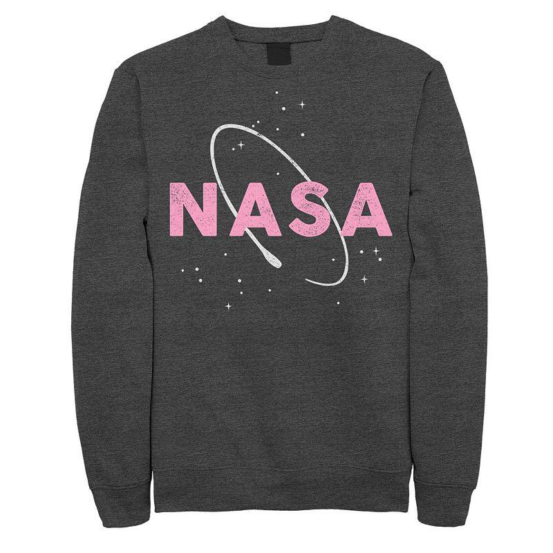 Men's NASA Pink Logo With White Space Ring Sweatshirt,  Product Image