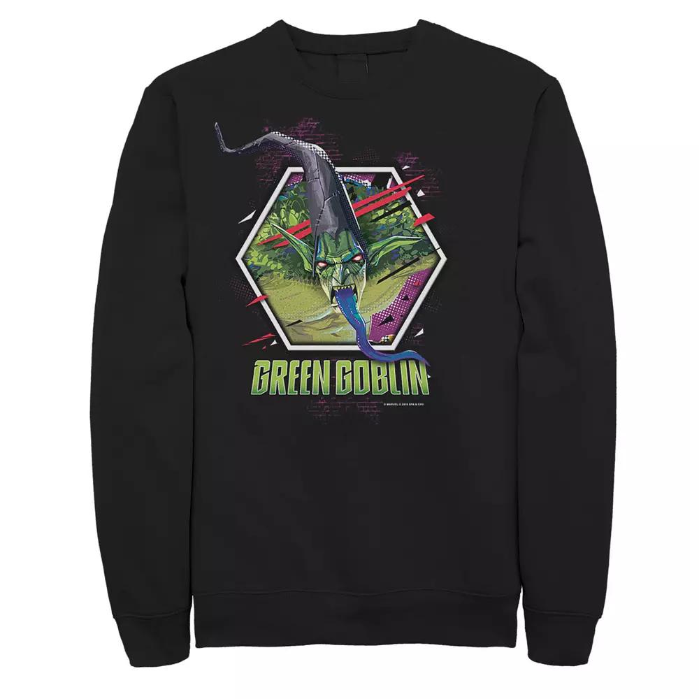 Men's Marvel Spiderverse Green Goblin Hexagon Graphic Fleece Pullover,  Product Image