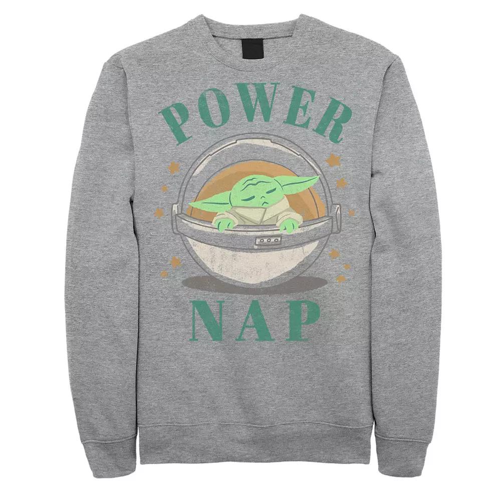 Men's Star Wars The Mandalorian The Child Aka Baby Yoda Power Nap Portrait Sweatshirt,  Product Image