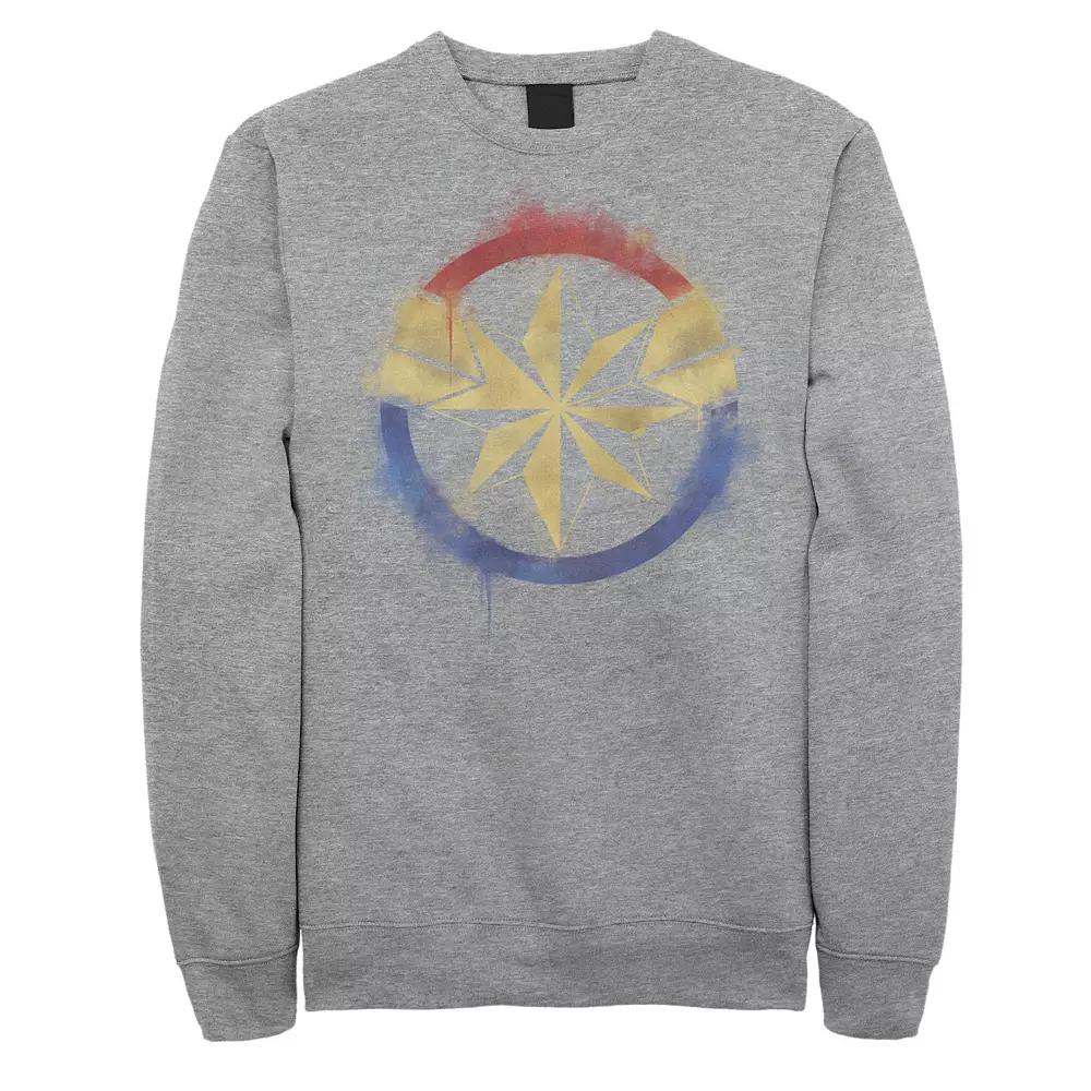 Men's Marvel Avengers Endgame Captain Marvel Spray Paint Logo Sweatshirt,  Product Image