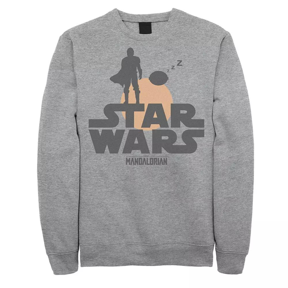 Men's Star Wars The Mandalorian The Child Sunset Silhouette Logo Sweatshirt,  Product Image