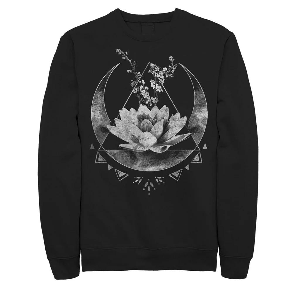 Men's Lotus Sitting On Crescent Moon Sweatshirt,  Product Image