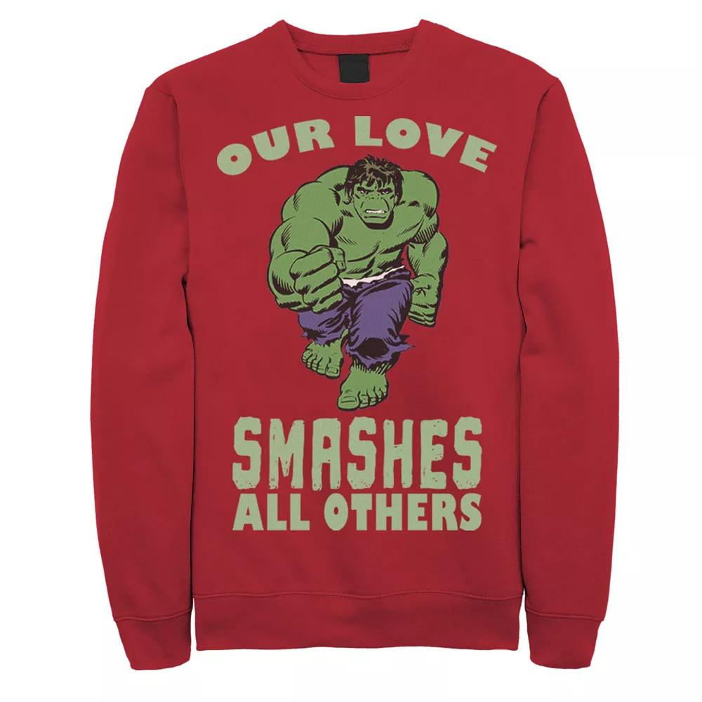 Men's Marvel Smashing Love Valentines Day Sweatshirt,  Product Image