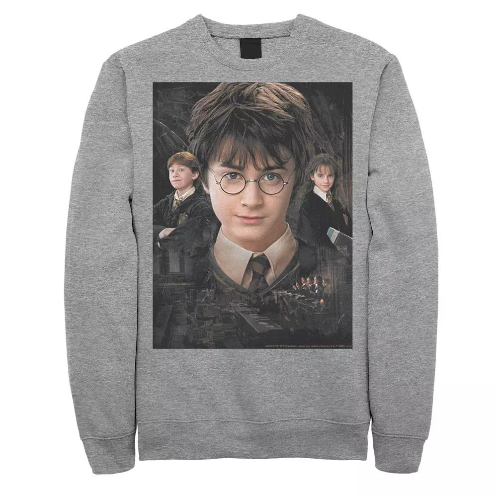 Men's Harry Potter Chamber Of Secrets Harry Ron Hermione Poster Fleece Graphic Pullover,  Product Image