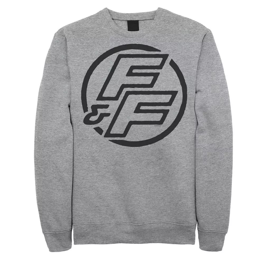 Men's Fast & Furious Bold Line Hollow Logo Fleece Sweatshirt, Size: Medium, Athletic Grey Product Image
