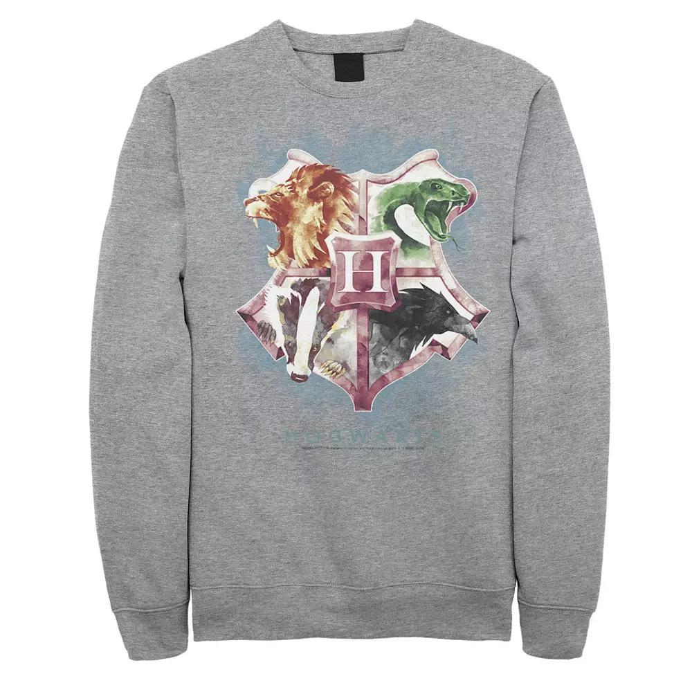 Men's Harry Potter Hogwarts Crest Watercolor Sweatshirt,  Product Image