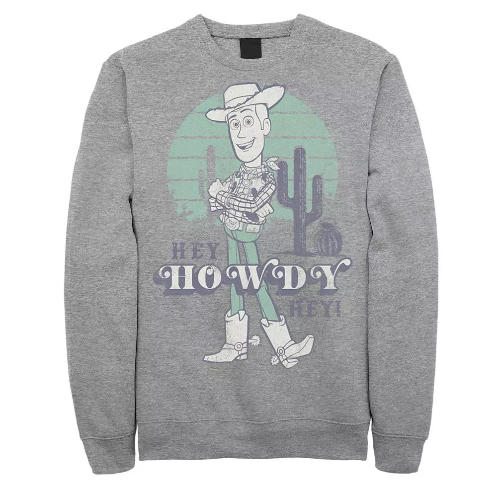 Disney / Pixar's Toy Story Woody Men's Pastel Hey Howdy Hey Sweatshirt, Size: 3XL, Athletic Grey Product Image