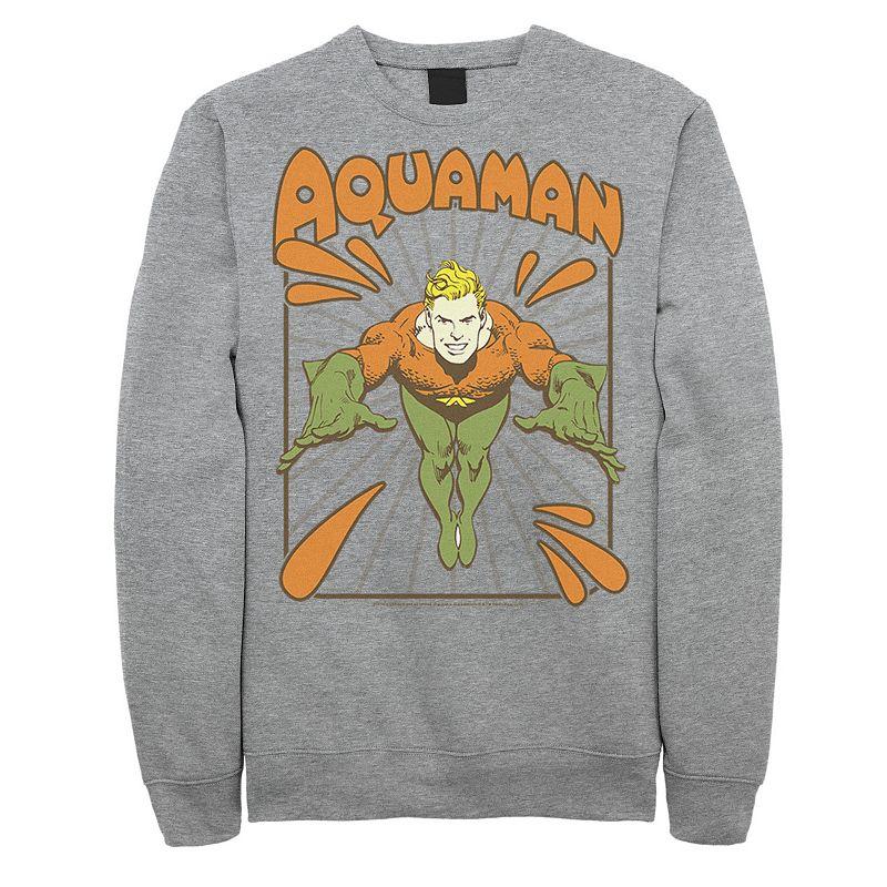 Men's DC Comics Aquaman Simple Text Logo Portrait Fleece Sweatshirt,  Product Image
