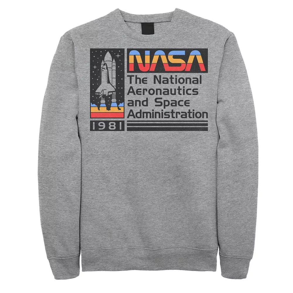 Men's NASA National Aeronautics Striped Logo Graphic Fleece Pullover,  Product Image