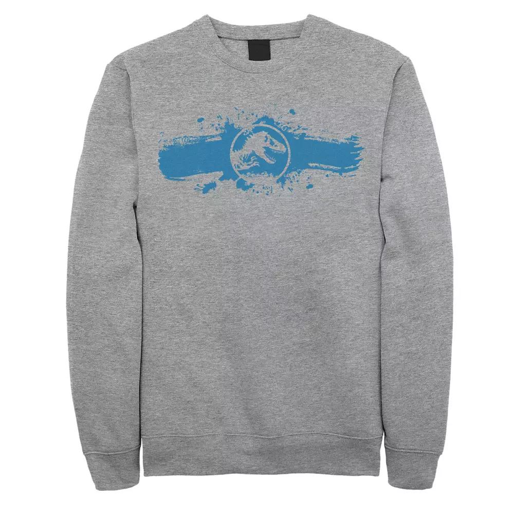 Men's Jurassic World Logo Blue Paint Splatter Sweatshirt,  Product Image