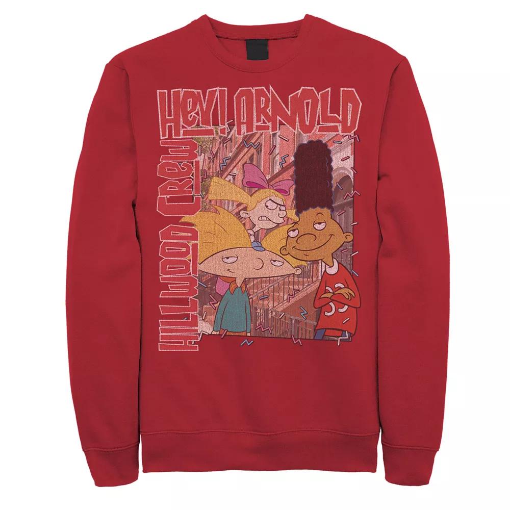 Men's Nickeloden Hey Arnold Colorful Hillwood Poster Sweatshirt,  Product Image
