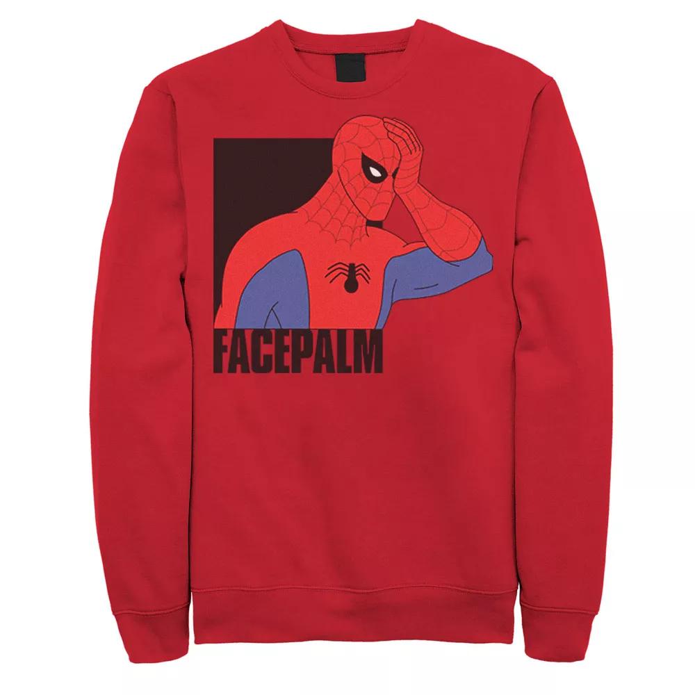 Men's Marvel Spider-Man Facepalm Vintage Portrait Graphic Fleece Pullover,  Product Image