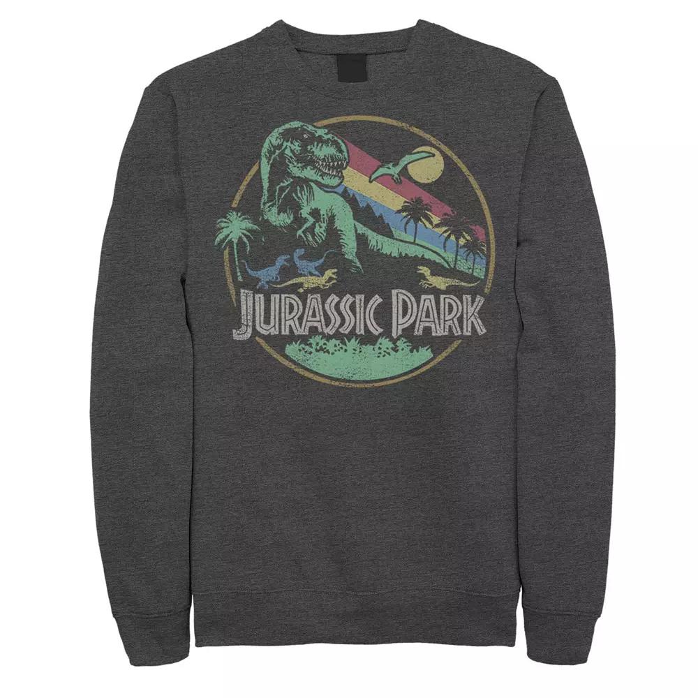 Men's Jurassic Park Retro Circle Color Stripes Sweatshirt,  Product Image