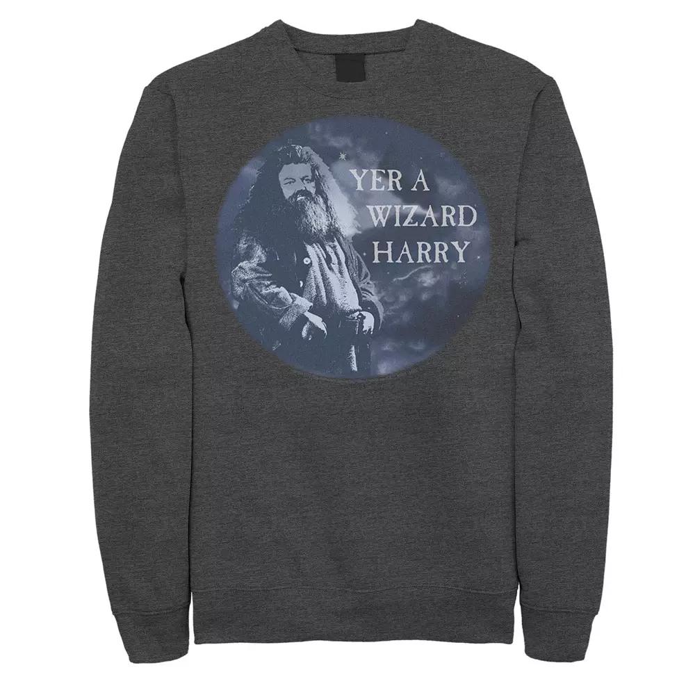 Men's Harry Potter Hagrid Yer A Wizard Harry Portrait Fleece Graphic Pullover,  Product Image