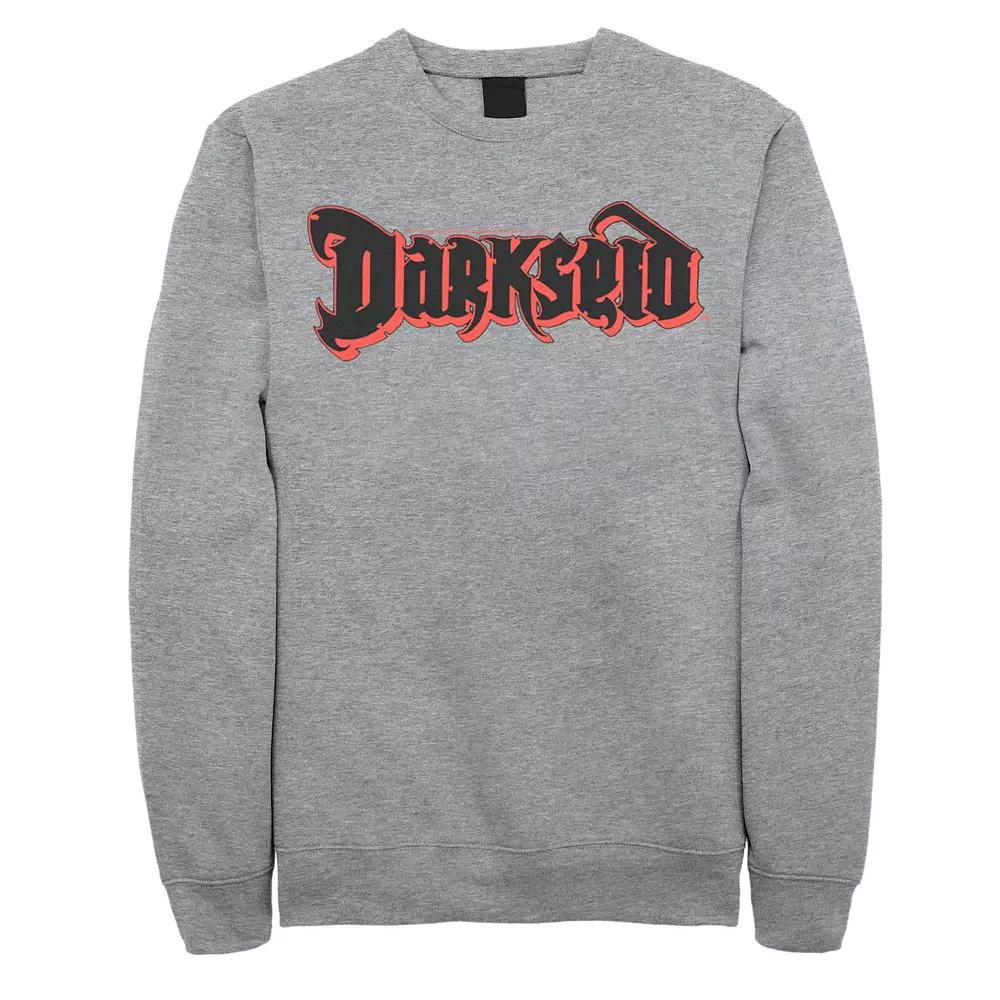 Men's DC Comics Darkseid Text Logo Poster Sweatshirt, Size: Medium, Athletic Grey Product Image