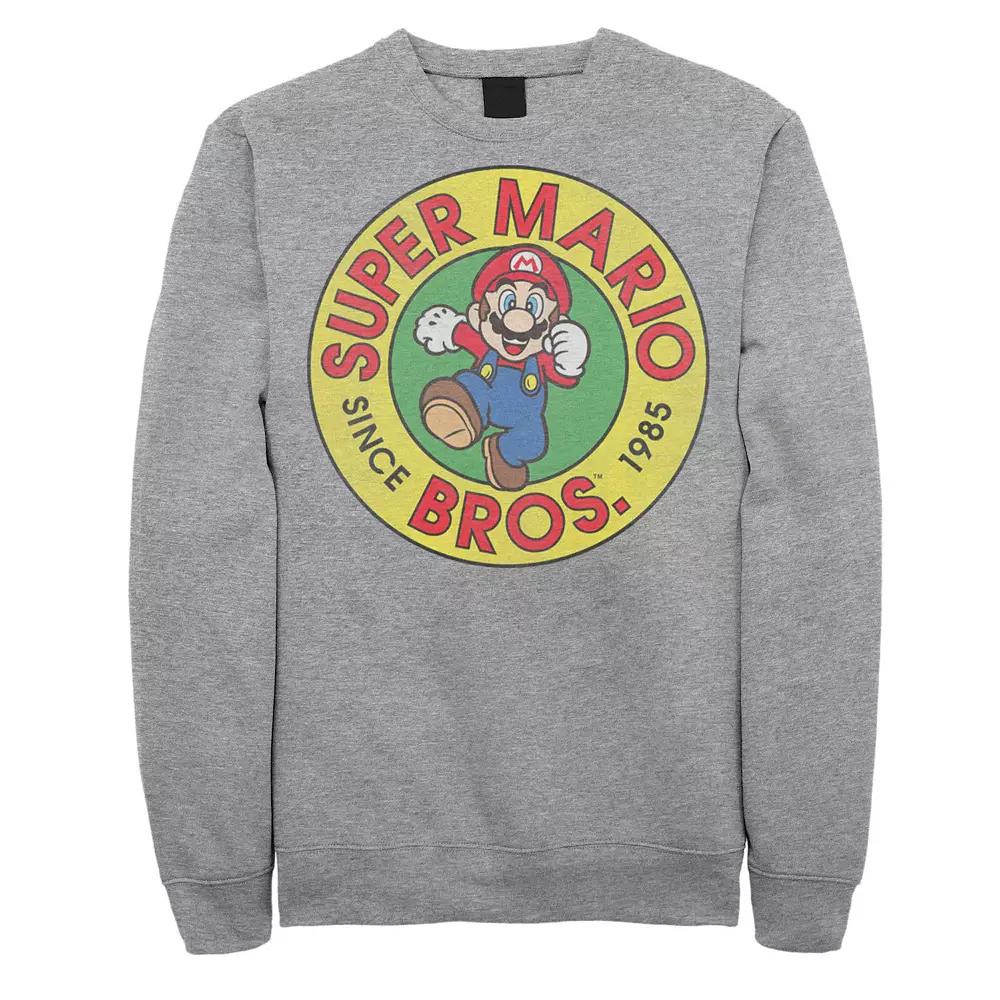 Big & Tall Super Mario Bros Since 1985 Badge Graphic Fleece Pullover, Men's,  Product Image