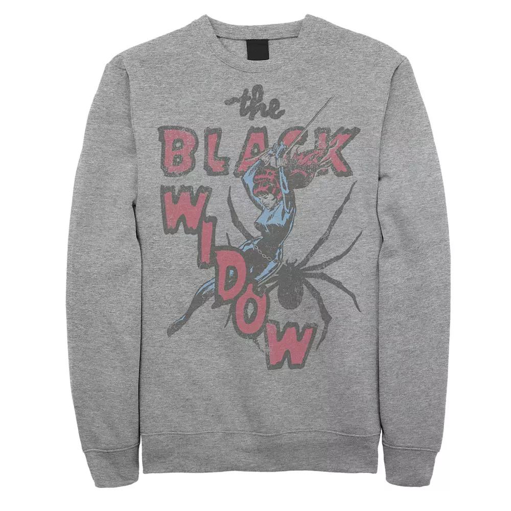 Men's Marvel Thrifted Black Widow Sweatshirt,  Product Image