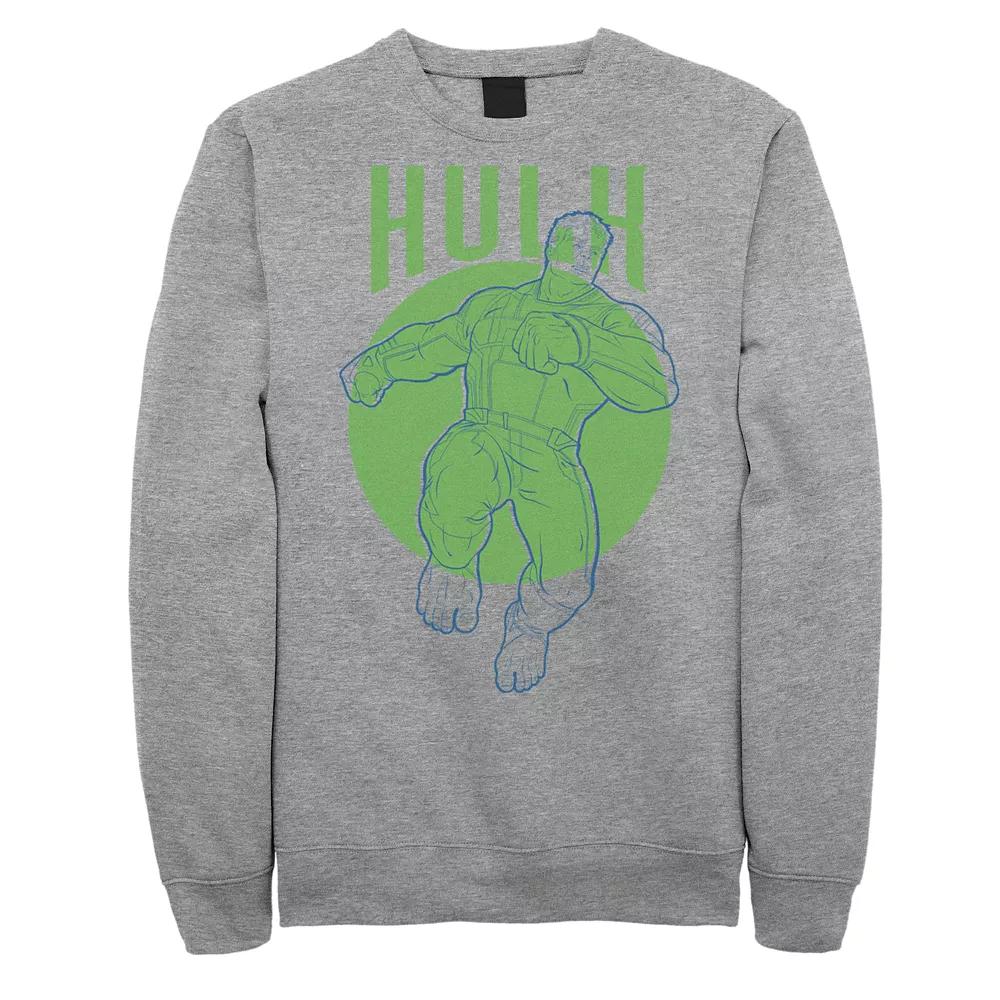Men's Marvel Avengers Endgame Pop Hulk Circle Fleece, Size: XXL, Athletic Grey Product Image