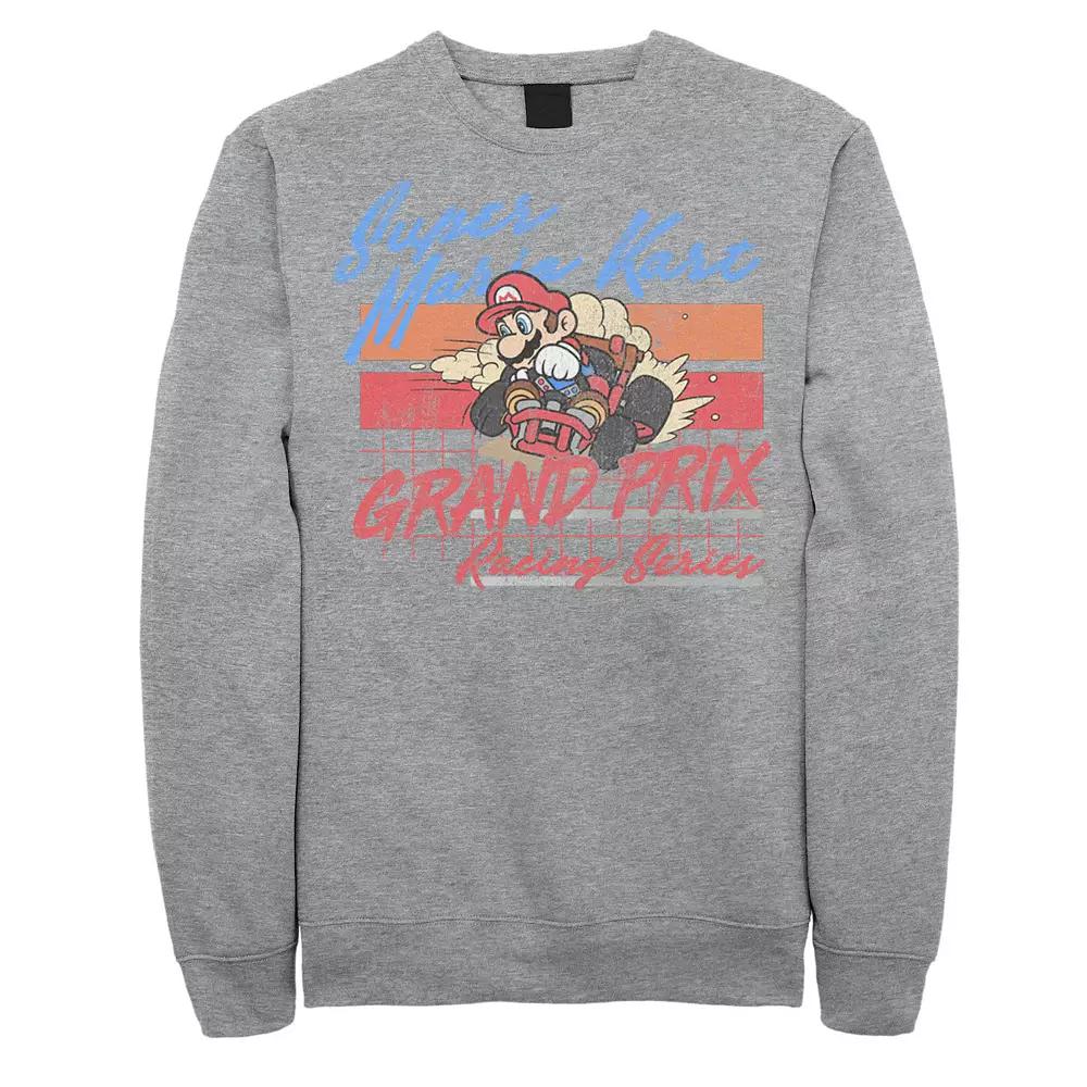 Big & Tall Super Mario Kart Grand Prix Poster Graphic Fleece Pullover, Men's,  Product Image