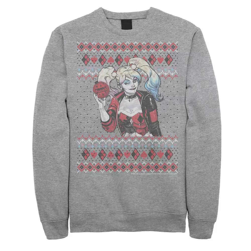 Men's DC Comics Batman Harley Quinn Ornament Knit Style Fleece,  Product Image
