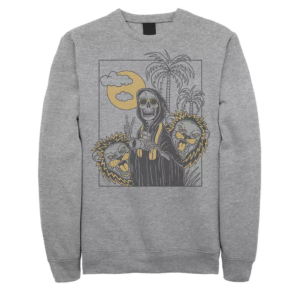 Men's Grim Reaper Safari Line Art Portrait Fleece,  Product Image