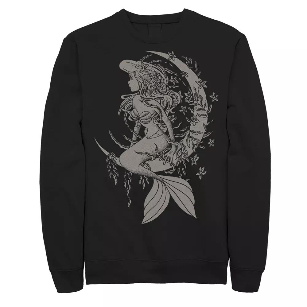 Disney's Little Mermaid Big & Tall Ariel Tattoo Style Portrait Fleece Graphic Pullover, Men's,  Product Image