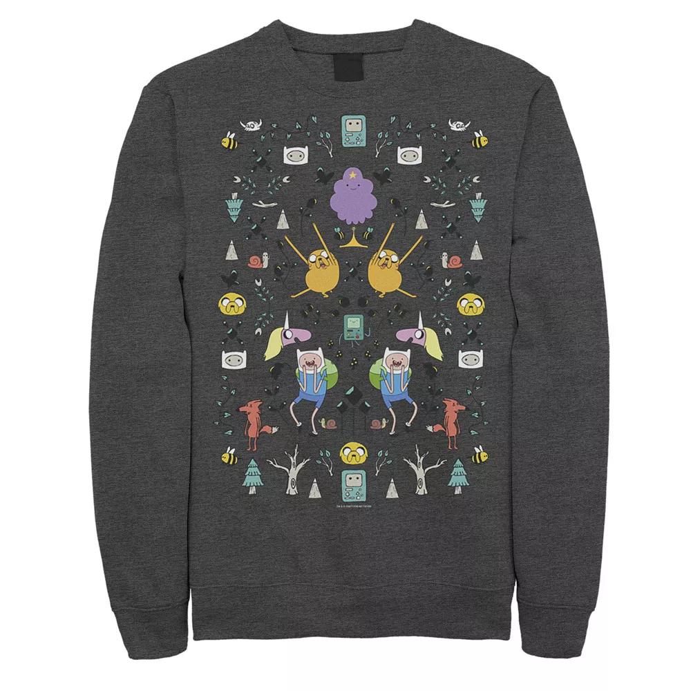 Men's Cartoon Network Adventure Time Character Icon Collage Sweatshirt,  Product Image