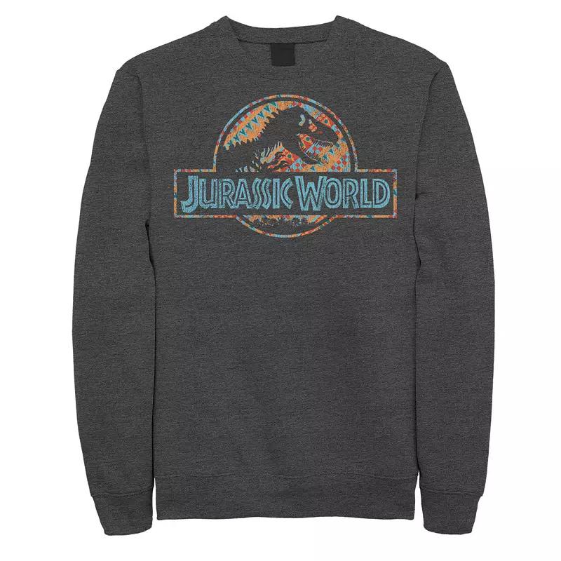Men's Jurassic World Geometric Shape Pattern Logo Fleece Graphic Pullover,  Product Image