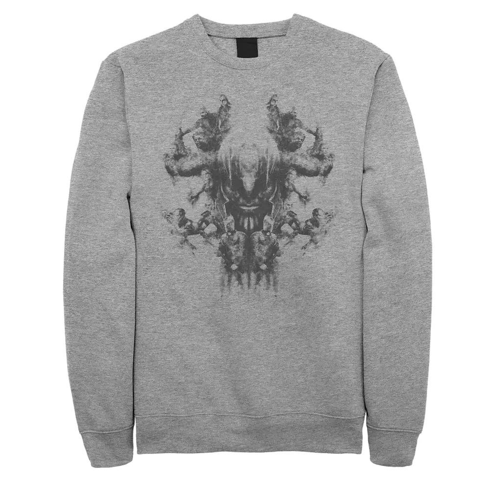 Men's Marvel Avengers Endgame Smoke Skull Fleece Top, Size: Medium, Athletic Grey Product Image